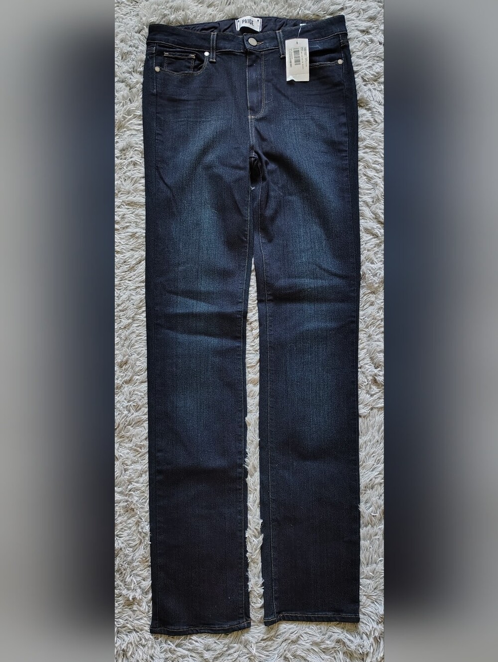 Paige Hoxton Straight Leg Stretch Mona Dark Wash Women's Jeans Size 30 X 35 NWT